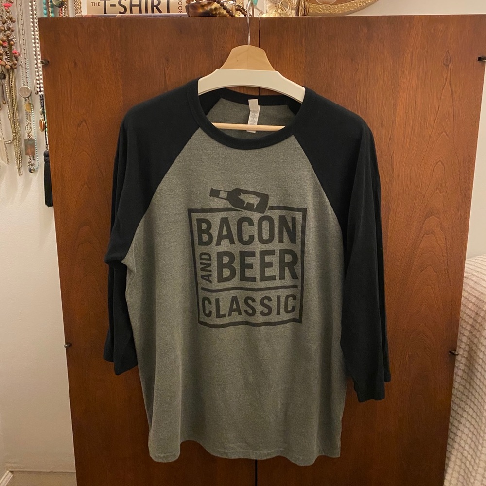 Bacon & Beer Baseball T-Shirt XL